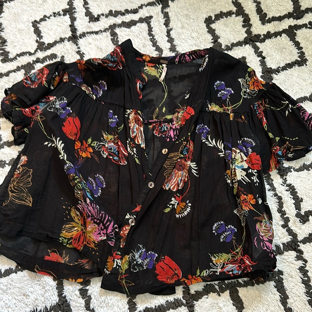 Free People Button Up cropped shirt